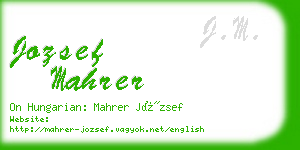 jozsef mahrer business card